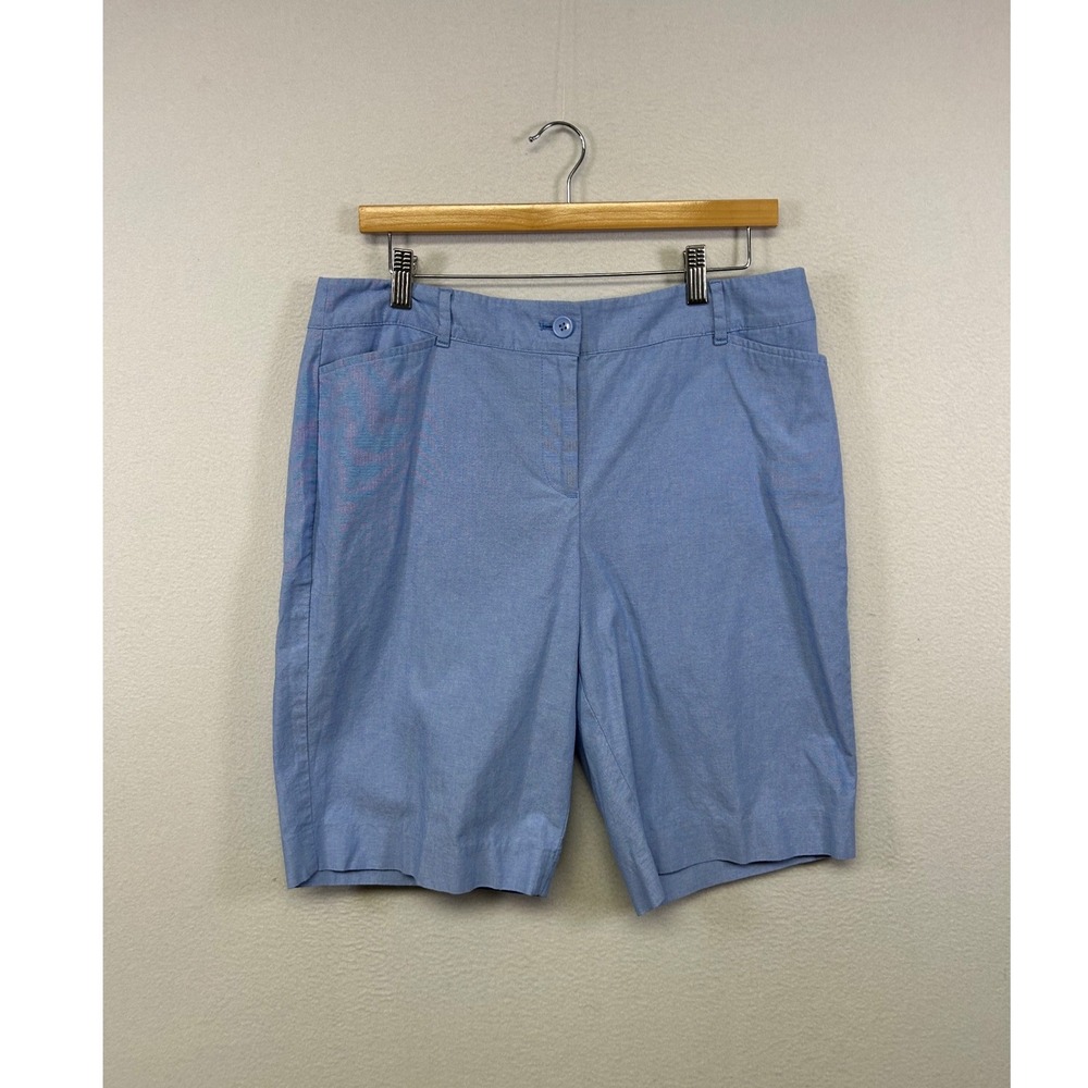 Talbots Coastal Preppy Womens 10‎ Light Blue Cotton Everyday Bermuda Shorts